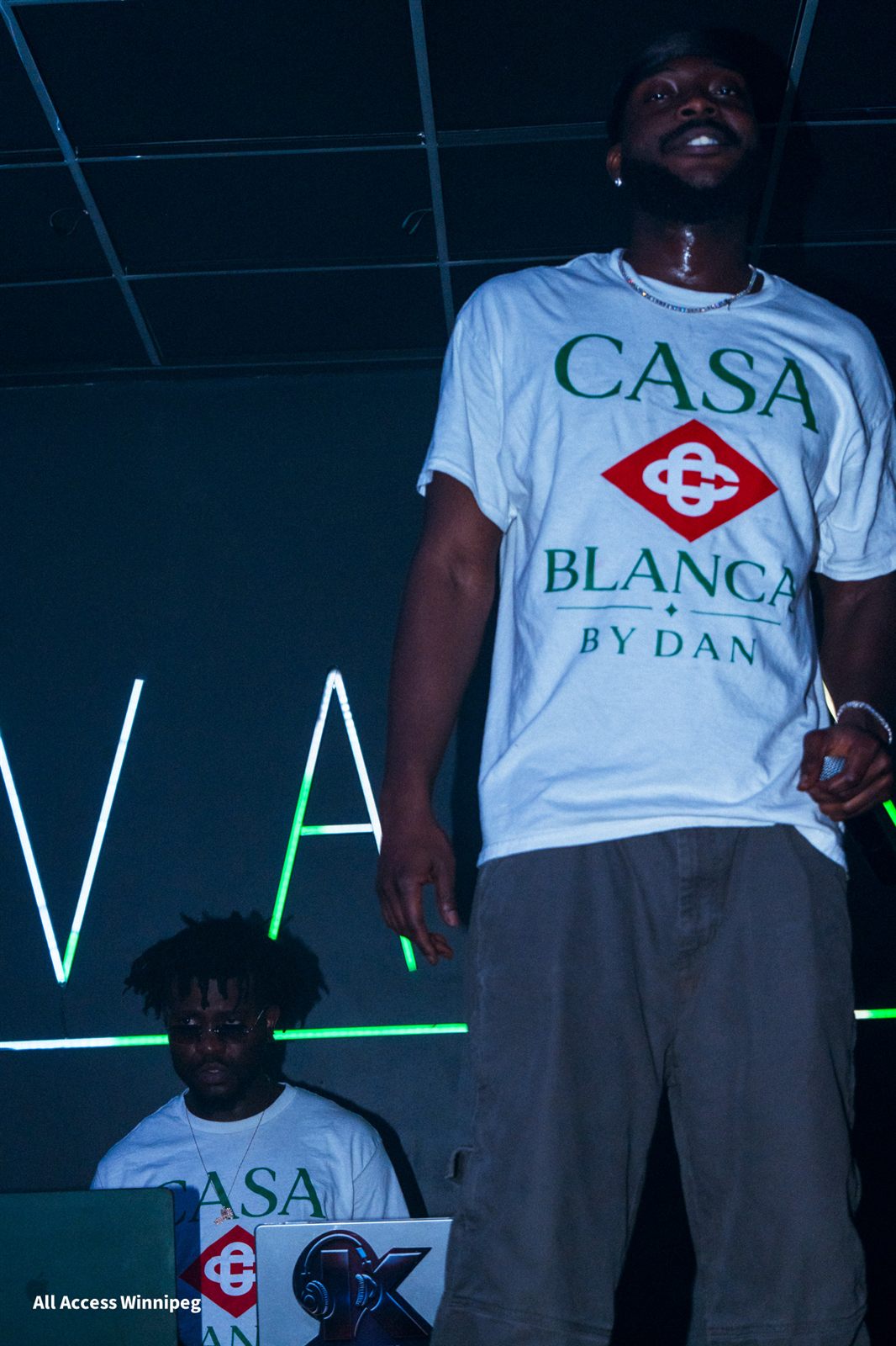 Guest on stage in Casa Blanca by DAN merch, Winnipeg